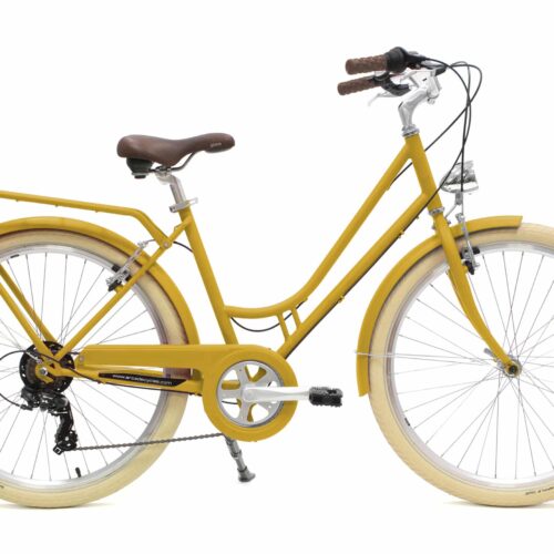 Vélo de ville Renaissance jaune curry dérailleur 6v - Arcade