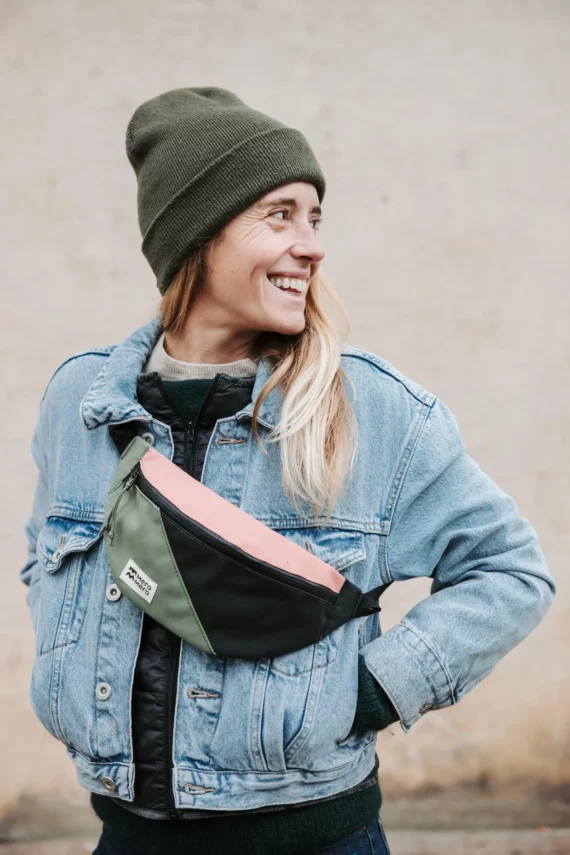 Mini HoïAn- Hipbag Mini banane (Rose-Noir-Vert cyprès) | MeroMero