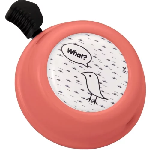 Sonnette de vélo Liix motif oiseau, coloris corail