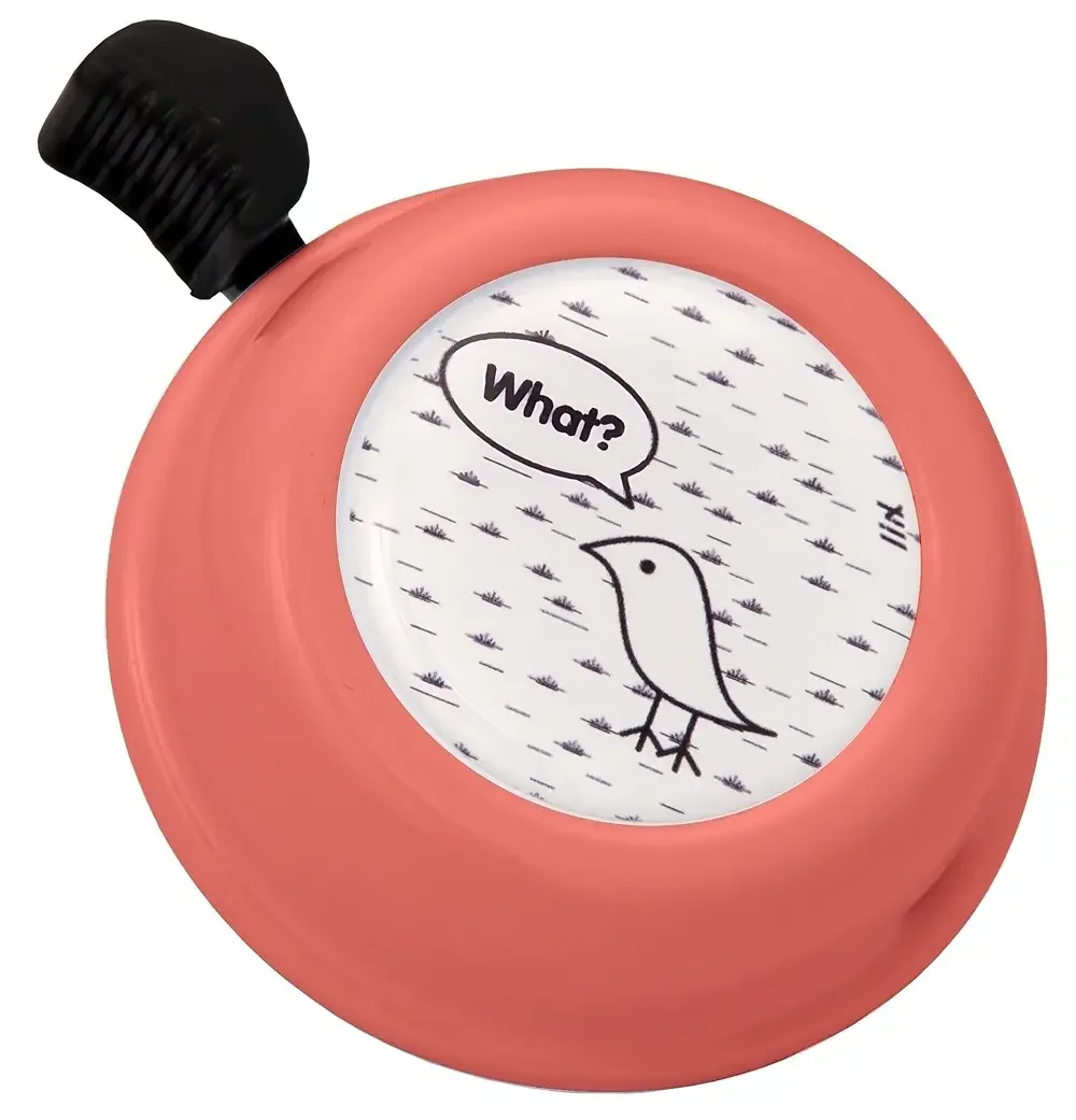 Sonnette de vélo Liix motif oiseau, coloris corail