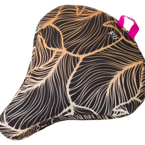 Couvre-selle de vélo Liix motif feuilles dorées