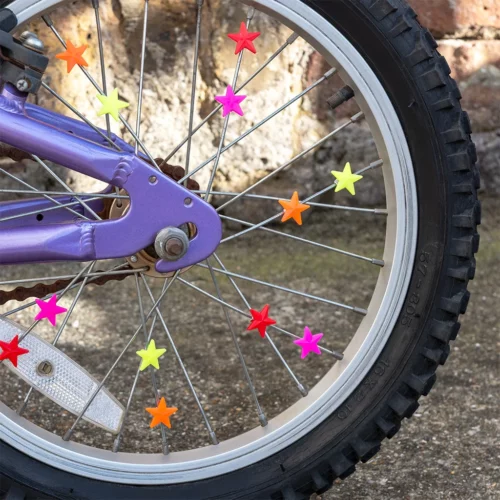 Étoiles pour rayons de vélo – lot de 12 — en situation