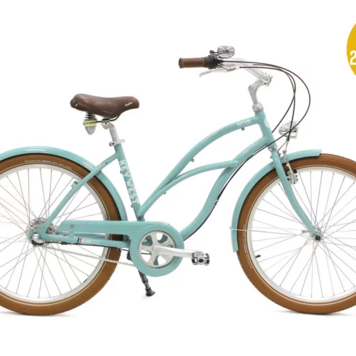 Vélo Arcade Keywest bleu turquoise à cadre bas et moyeu Nexus 3 vitesses