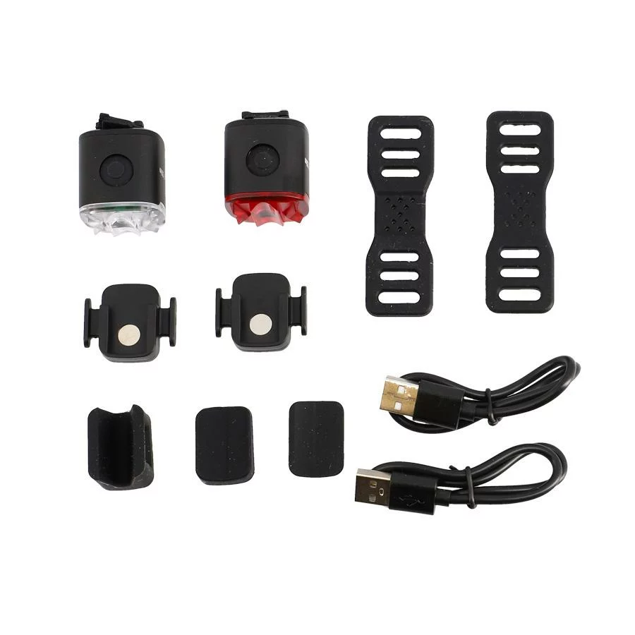 Contenu du kit éclairages Kheax Nash III avec fixations et câbles USB
