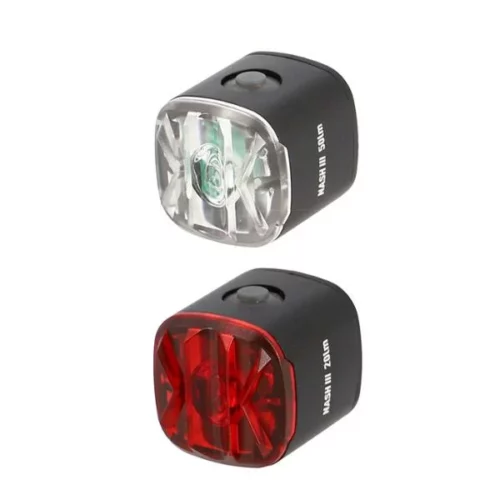 Kit éclairage vélo Kheax Nash III avant blanc et arrière rouge